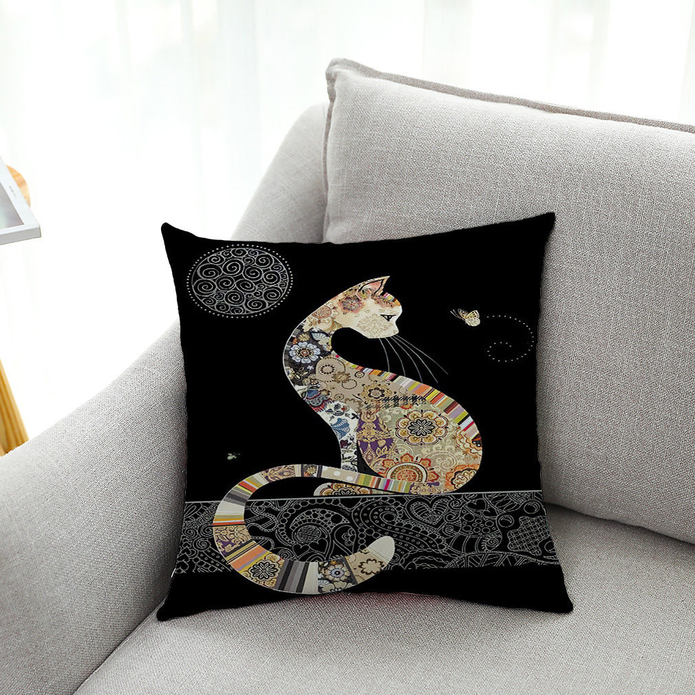 KUDDFODRAL - I sammet med snygga kattmotiv