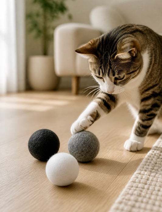 ULLBOLLAR – Naturmaterial för att stimulera katten
